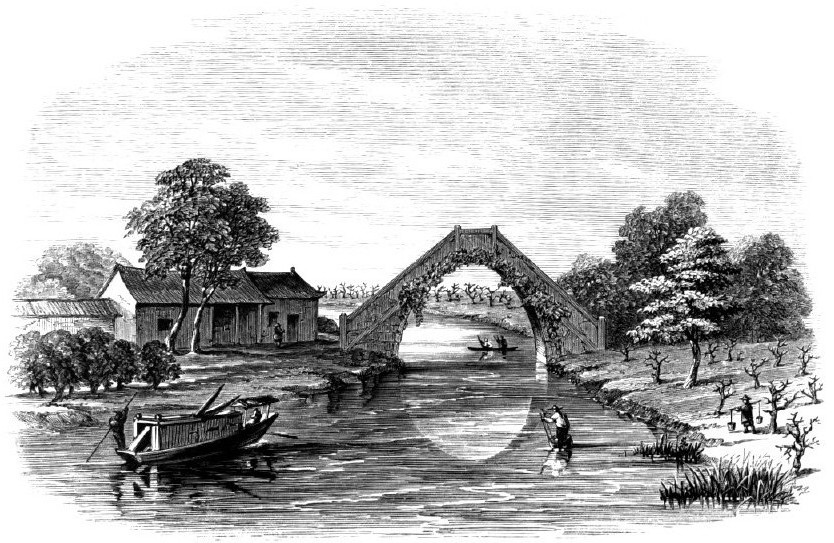 VIEW ON THE GRAND CANAL, WITH MULBERRY-TREES ON ITS BANKS.